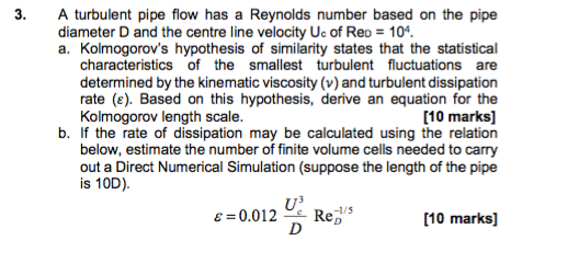 Solved A turbulent pipe flow has a Reynolds number based on | Chegg.com