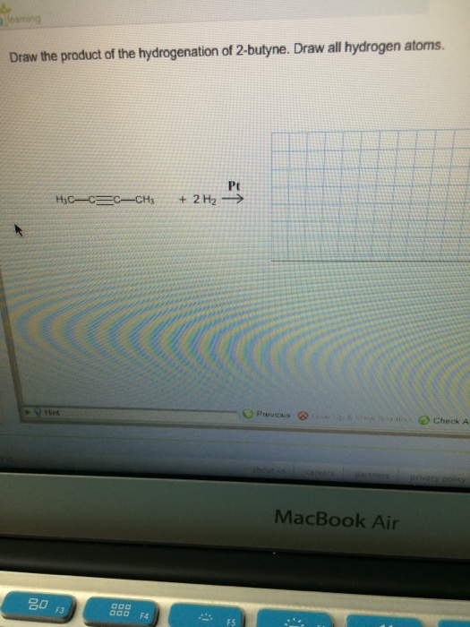 Solved Draw the product of the hydrogenation of 2butyne.