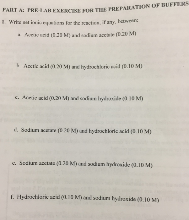 Sodium Acetate And Hydrochloric Acid Net Ionic Equation