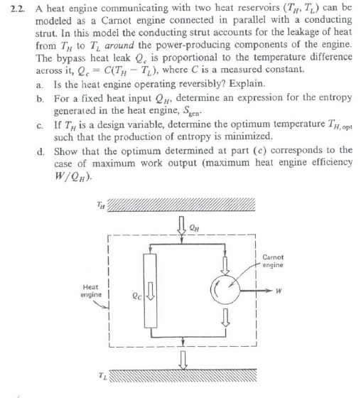 Heat Engine: Heat Engine Operates Between Two Reservoirs