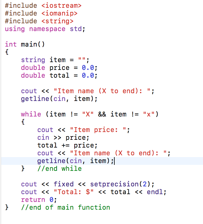 Solved The program should calculate and display the total of | Chegg.com
