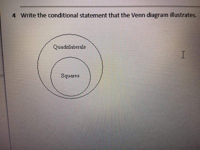 Solved Write the conditional statement that the Venn diagram