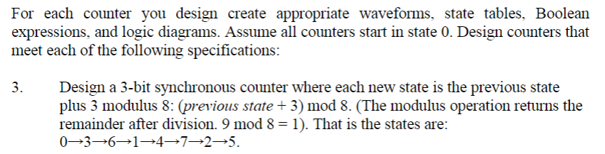 Solved For each counter you design create appropriate | Chegg.com