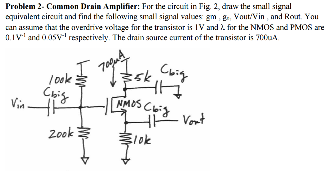 Common Drain Amplifier Circuit Diagram