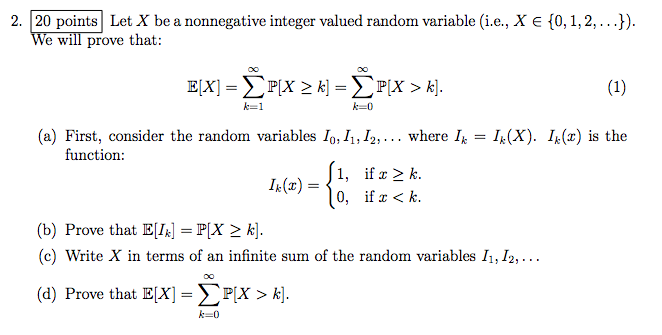 Solved Let X be a nonnegative integer valued random variable | Chegg.com