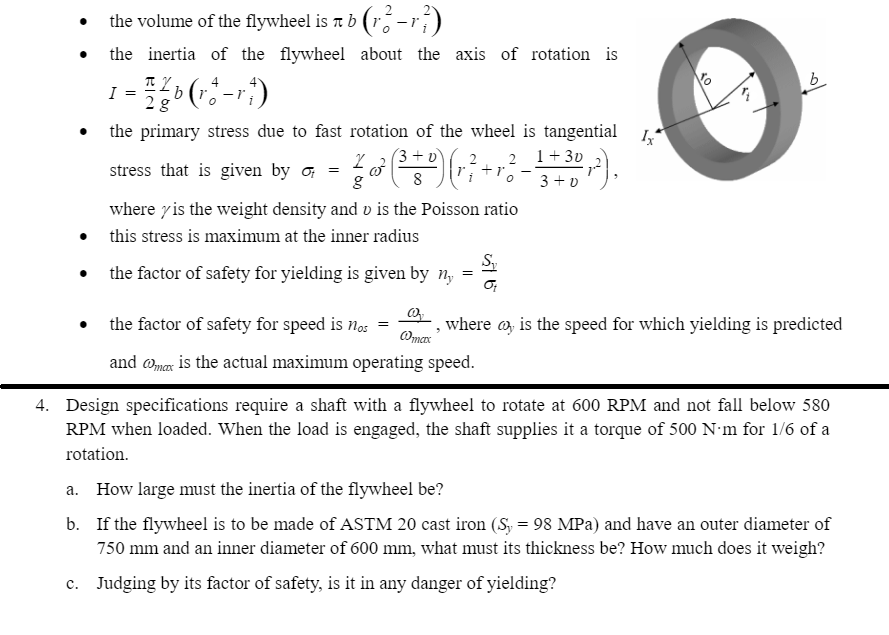 design of flywheel problems