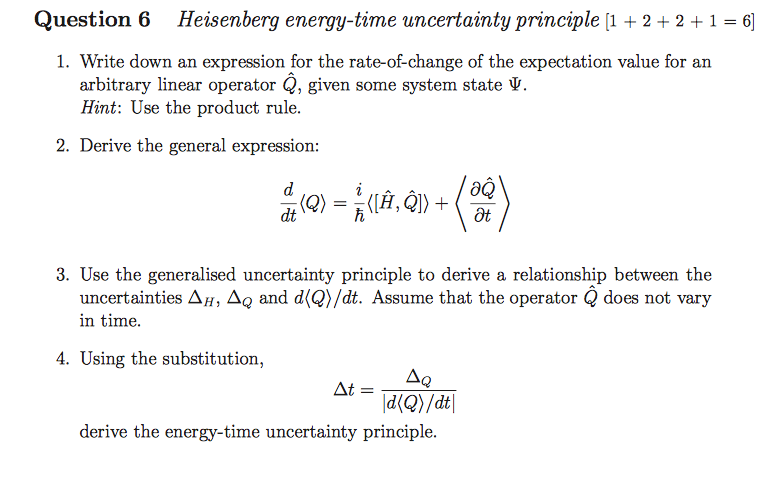 Solved Question 6 Heisenberg Energy-time Uncertainty | Chegg.com