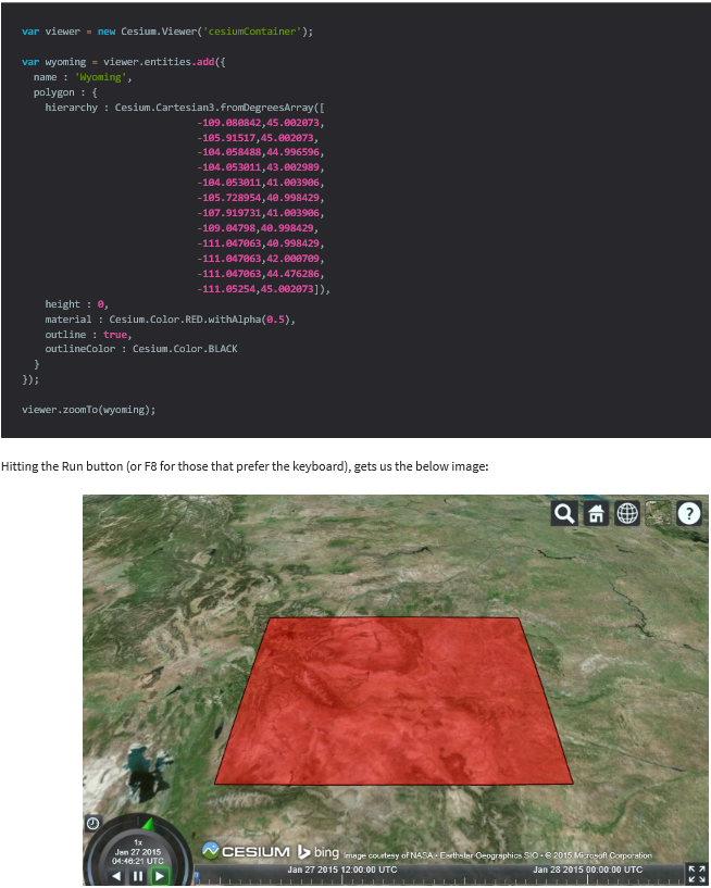 Solved Create a JavaScript code that can access Cesium - an | Chegg.com
