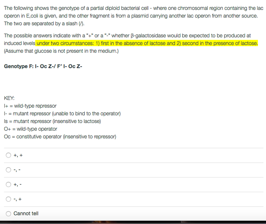 Solved The following shows the genotype of a partial diploid | Chegg.com