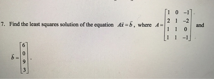 Solved Find the least squares solution of the equation Ax = | Chegg.com