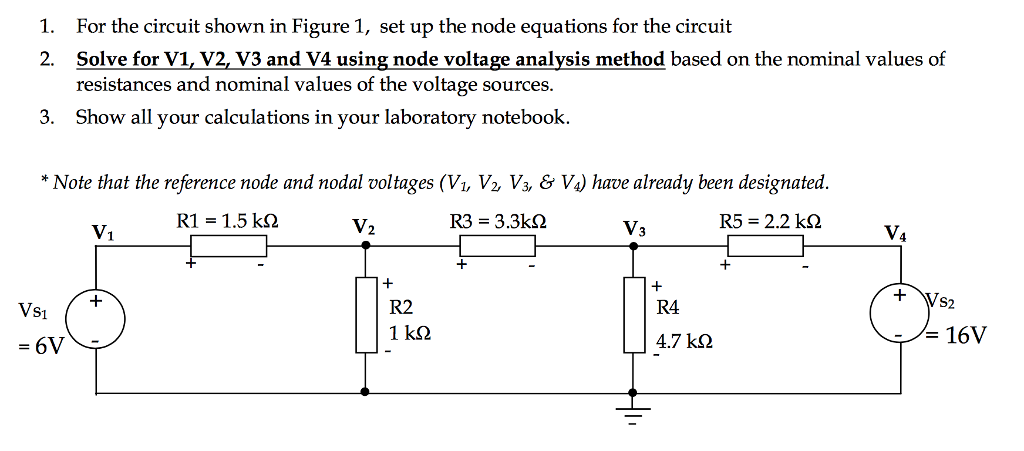 Solved For the circuit shown in Figure 1, set up the node | Chegg.com