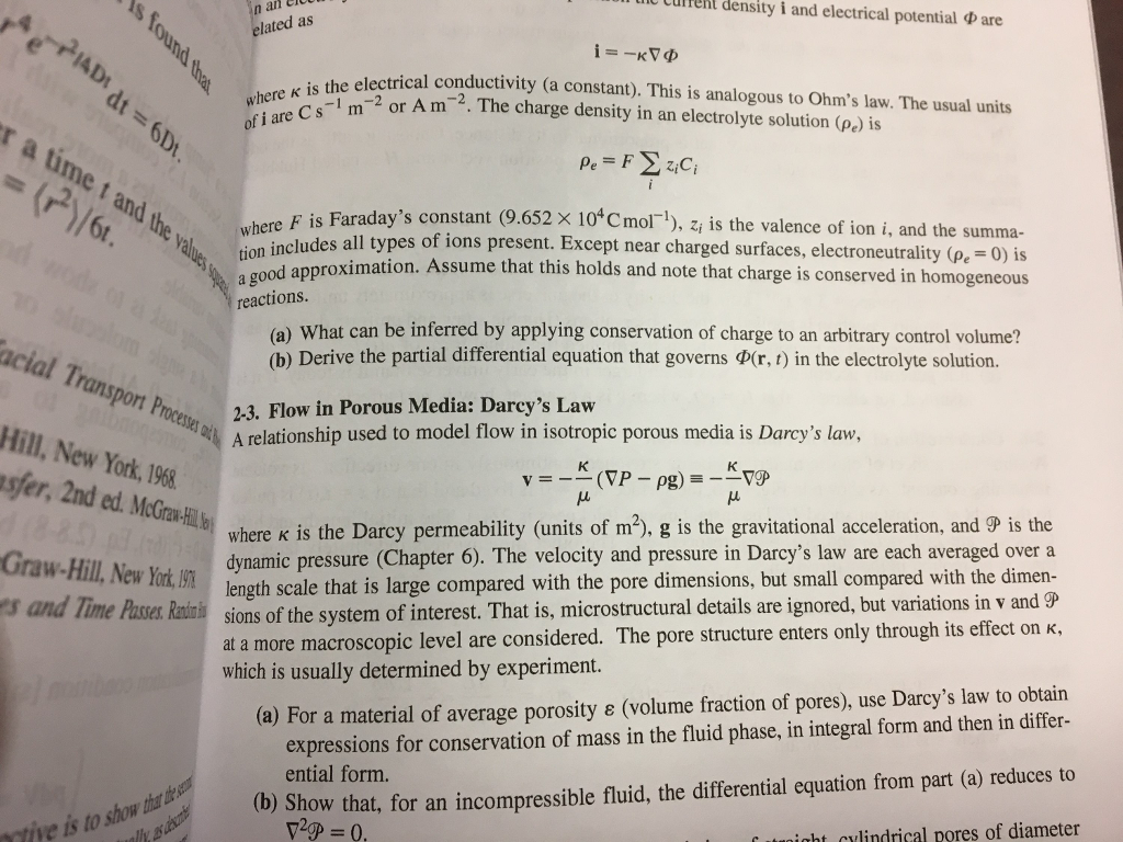 el current density e i and electrical potential Φ are | Chegg.com