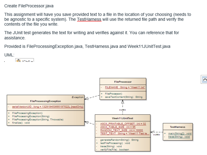 Solved create FileProcessorjava This assignment will have | Chegg.com