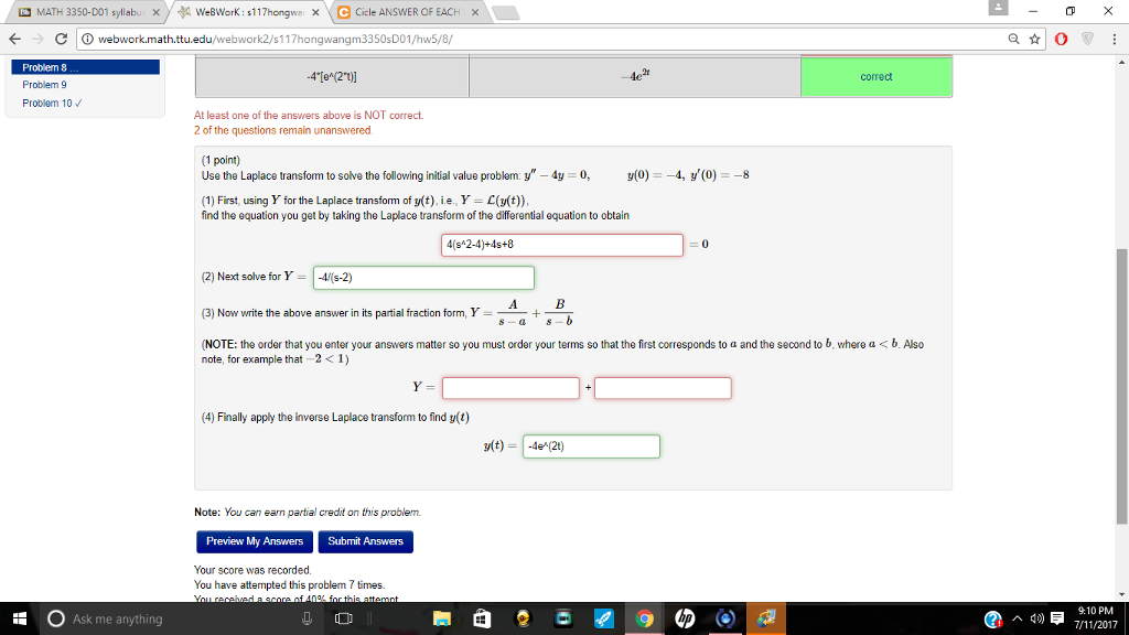 Solved Use the Laplace transform to solve the following | Chegg.com