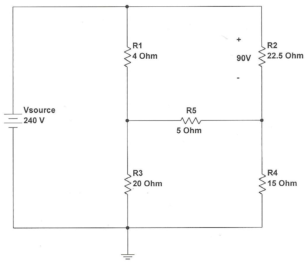 Solved The voltage across the 22.5 Ohm resistor is 90 Volts | Chegg.com