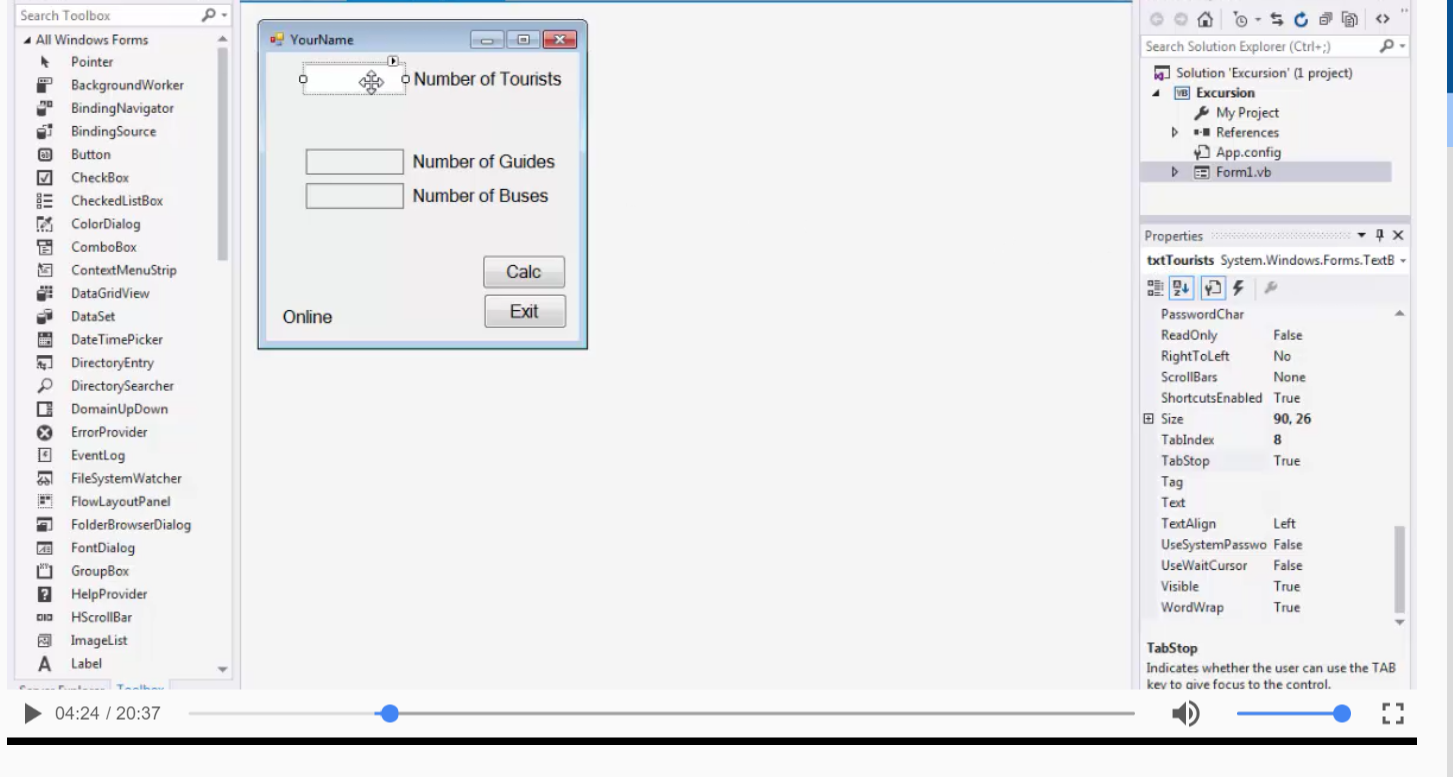 Solved Create A Visual Basic Program To Calculate The Chegg