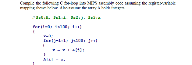 how to write c code to yield the following assembly code