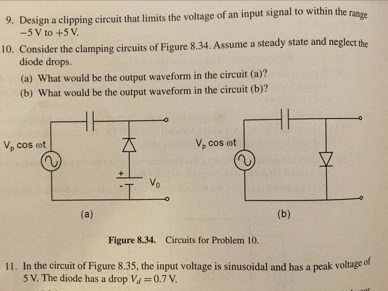 Solved 9. Design a clipping circuit that limits the voltage