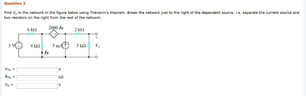 Solved Find V_o in the network in the figure below using | Chegg.com