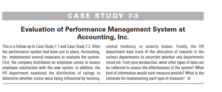case study on performance management with questions and answers