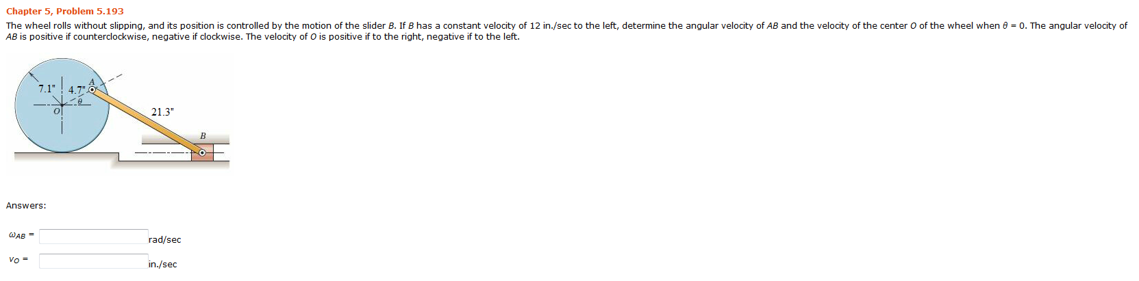 Solved The wheel rolls without slipping, and its position is | Chegg.com