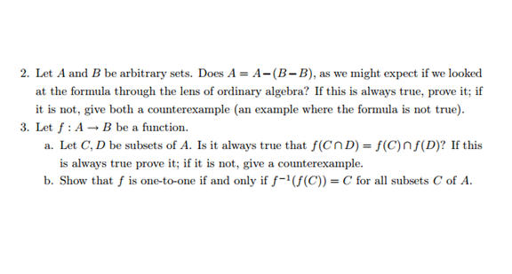 Solved Let A And B Be Arbitrary Sets. Docs A = A - (B - B), | Chegg.com