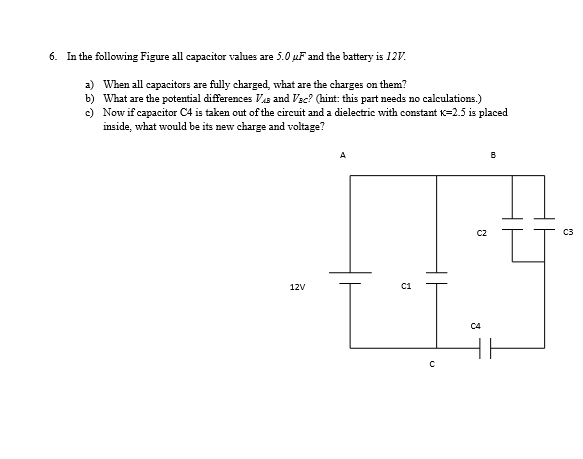 Solved In The Following Figure All Capacitor Values Are 5.0 | Chegg.com