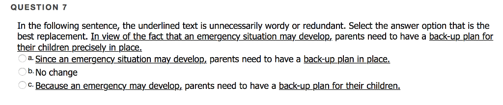 Solved: QUESTION 1 In Some Of The Following Sentences, The... | Chegg.com