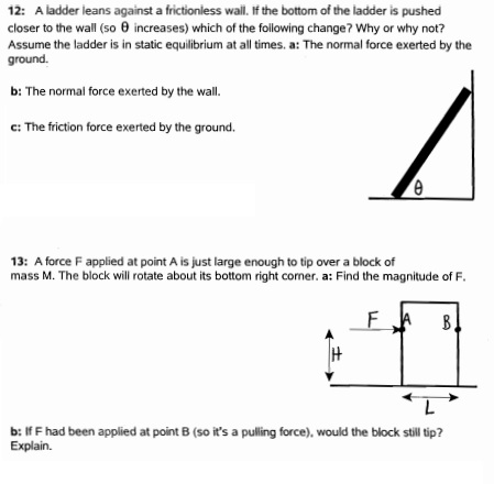 Solved 12: A ladder leans against a frictionless. If the | Chegg.com