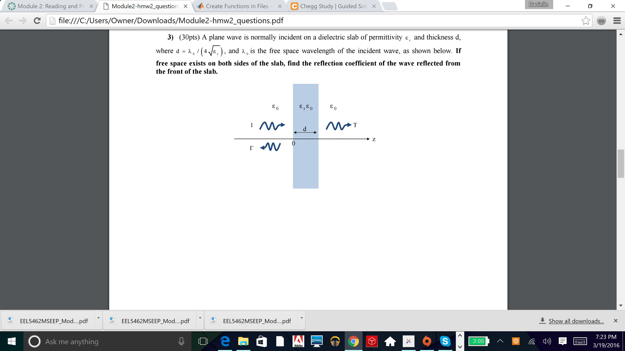 Solved A plane wave is normally incident on a dielectric | Chegg.com