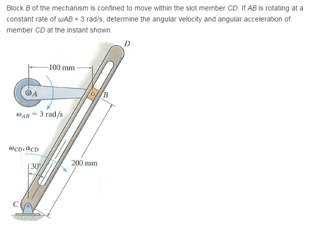 Solved Block B Of The Mechanism Is Confined To Move Within | Chegg.com