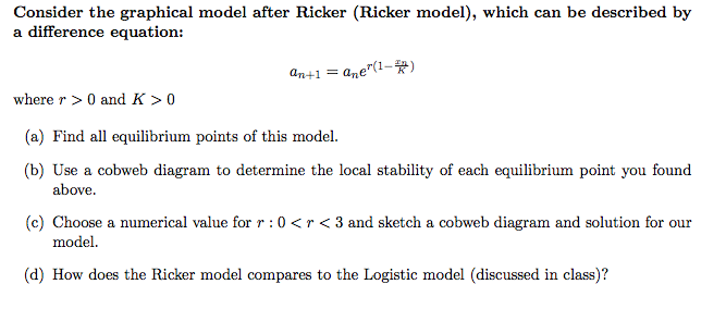 Consider the graphical model after Ricker (Ricker | Chegg.com