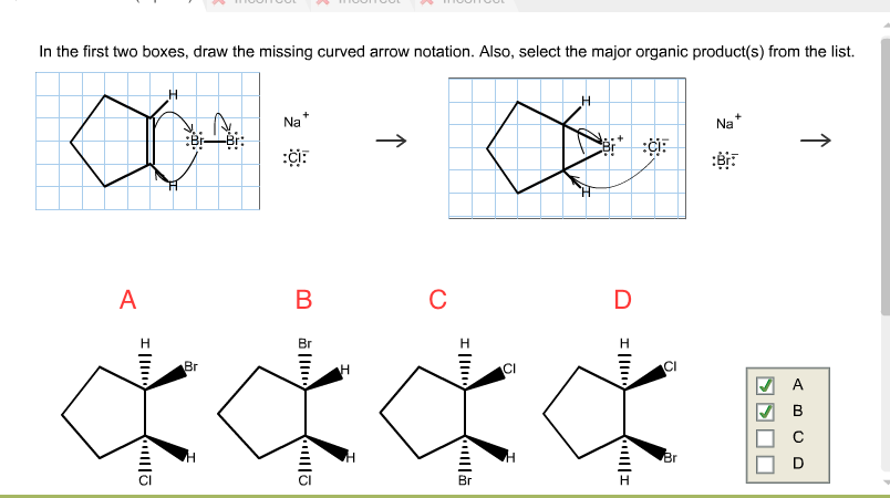 Solved In The First Two Boxes Draw The Missing Curved Arrow 6910