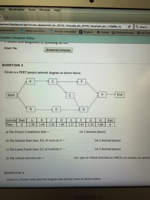 Solved Given Is A PERT Project Network Diagram As Shown | Chegg.com