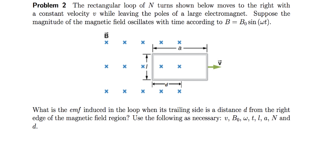 Solved Problem 2 The rectangular loop of N turns shown below | Chegg.com