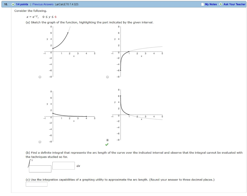 Solved Consider the following. X = e^-y, 0 lessthanorequalto | Chegg.com