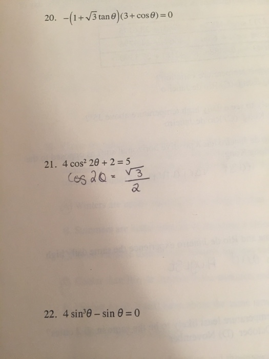 2 cos theta square root 3 0