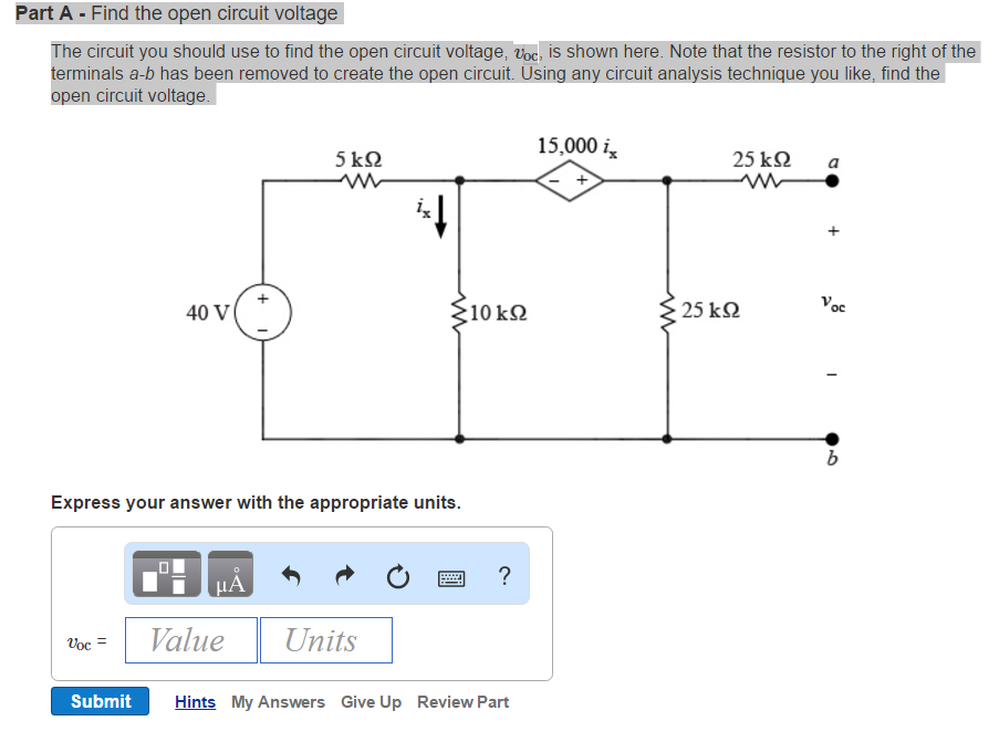 solved-part-a-find-the-open-circuit-voltage-the-circuit-you-chegg