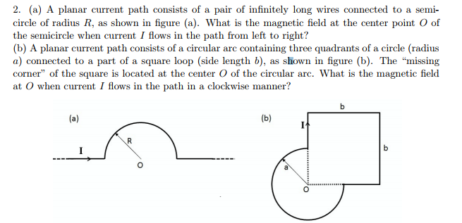 Planar Path Solved 2. (a) A planar current path consists of a pair of | Chegg.com