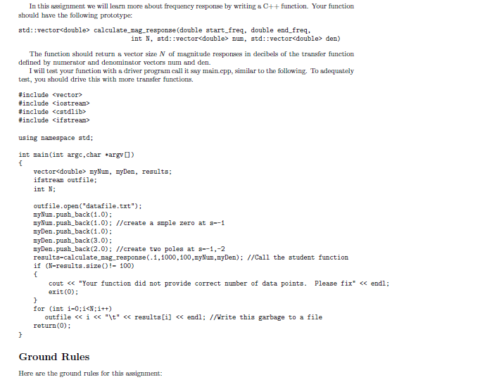 assignment on frequency