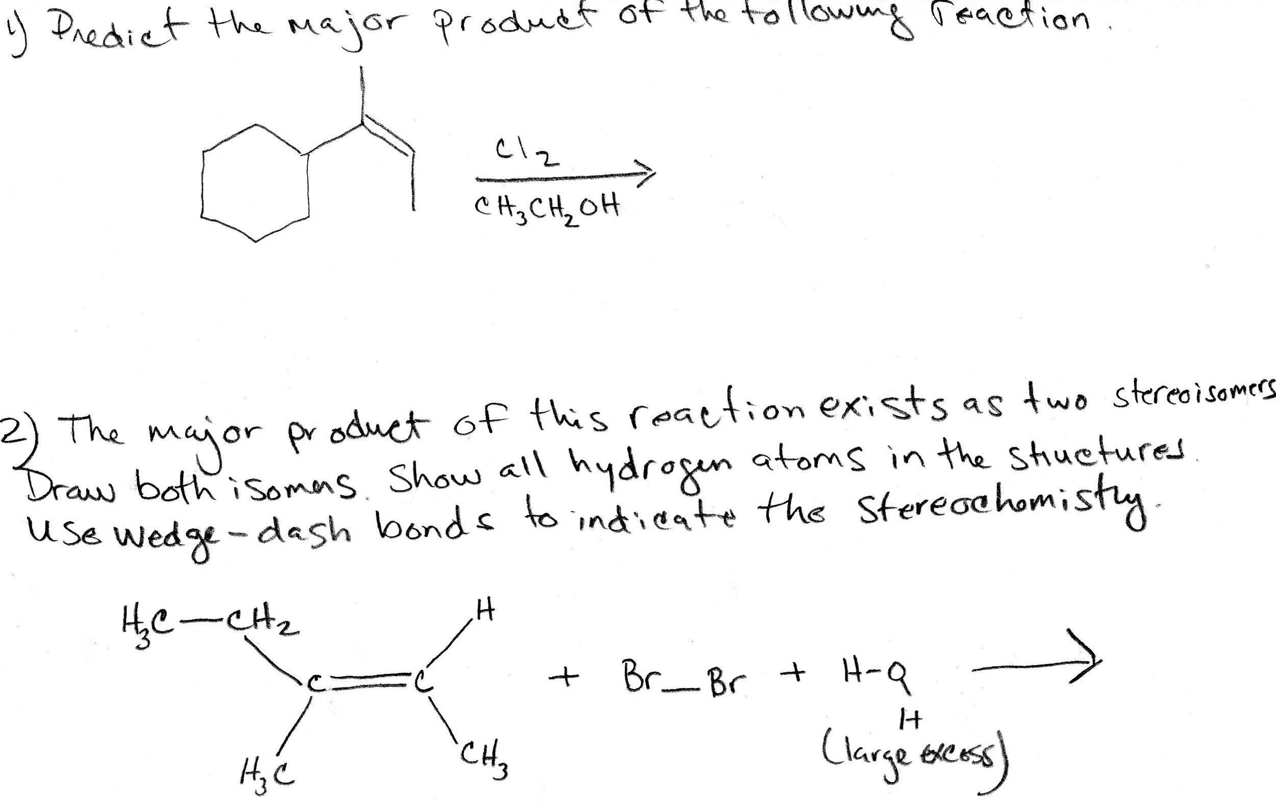 Solved Predict the major product of the following reaction.