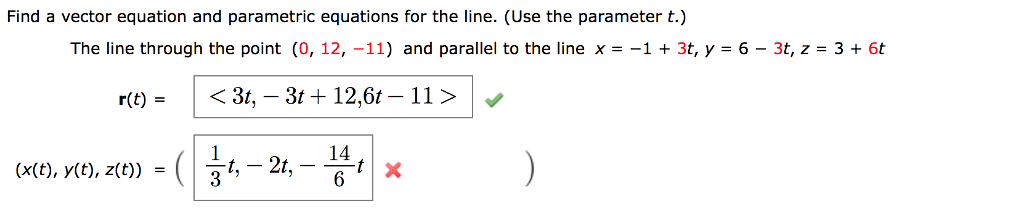 Solved Find a vector equation and parametric equations for | Chegg.com