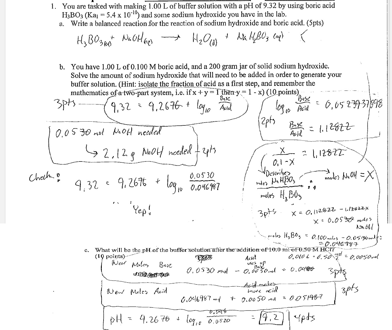 Solved In part two how did they find base/acid= 1.12822, I | Chegg.com