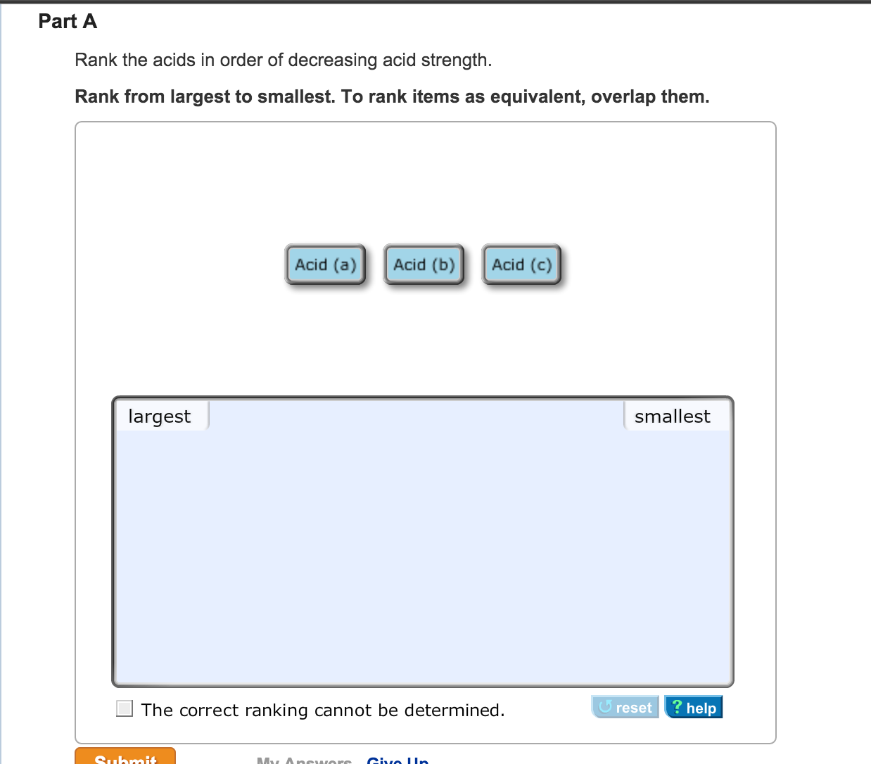 Part A Rank The Acids In Order Of Decreasing Acid | Chegg.com