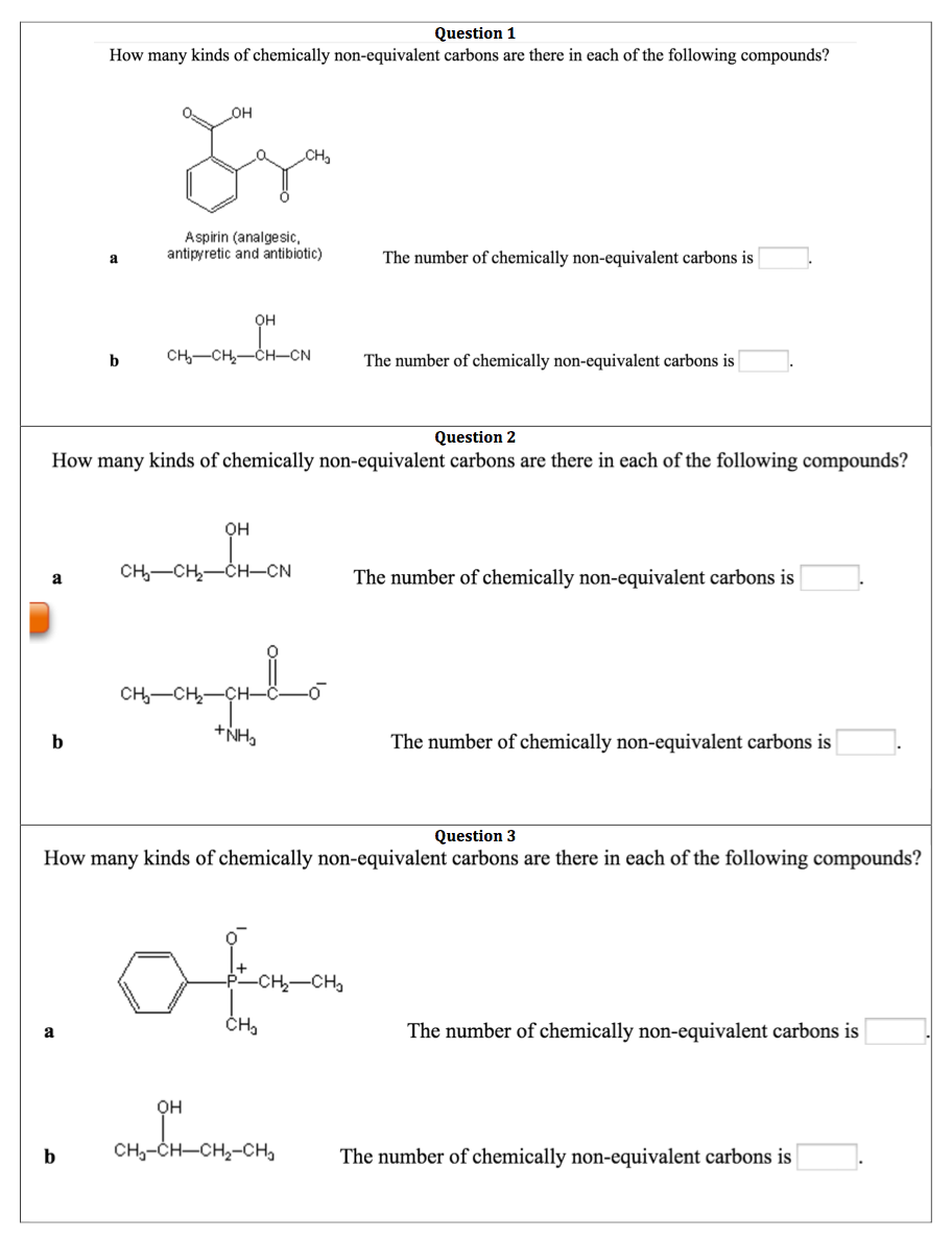 Solved How many kinds of chemically non-equivalent carbons | Chegg.com