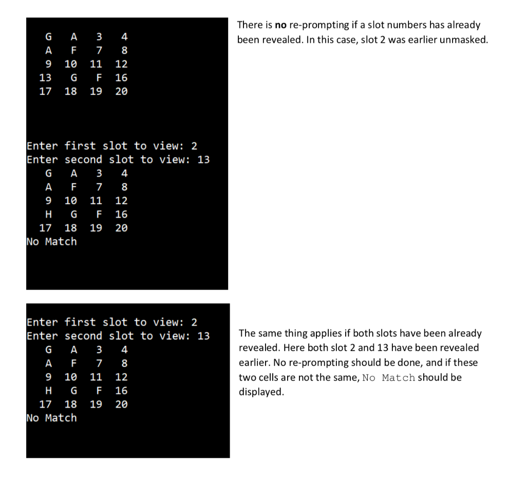 Implementing a match game. In c++ Pairs of symbols