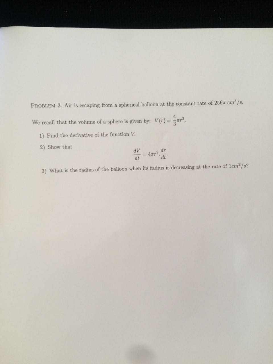 solved-air-is-escaping-from-a-spherical-balloon-at-the-chegg