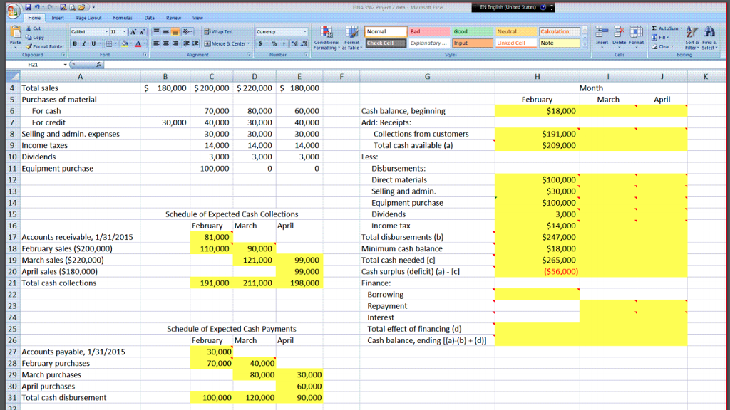 Solved NA 332 Project 2 dats Microsoft Excel EN Engith | Chegg.com