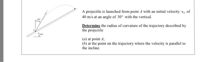 Solved Projectile Is Launched From Point A With An Initial Or Cheggcom