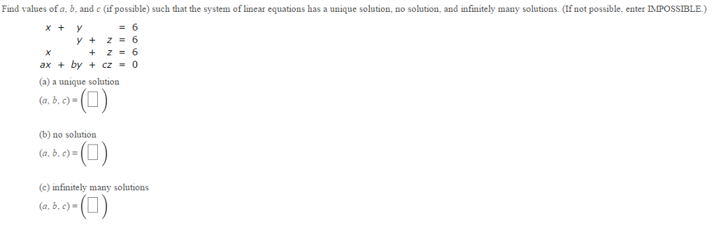 Solved Find Values Of A. B. And C (if Possible) Such That | Chegg.com